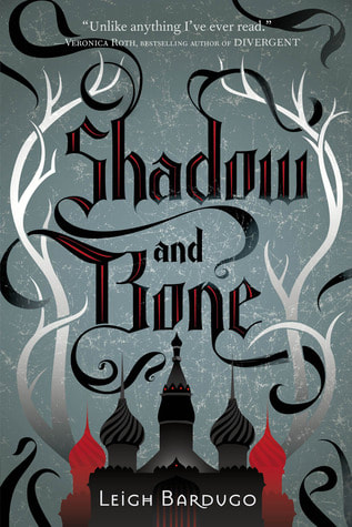 Book cover for Shadow and Bone by Leigh Bardugo featuring a castle