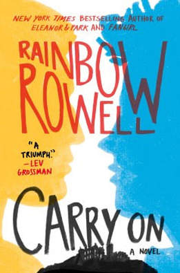 Book cover for Carry On by Rainbow Rowell showing the silhouette of two people