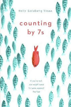 Book cover for Counting by 7s by Holly Goldberg Sloan showing green fish and one red fish