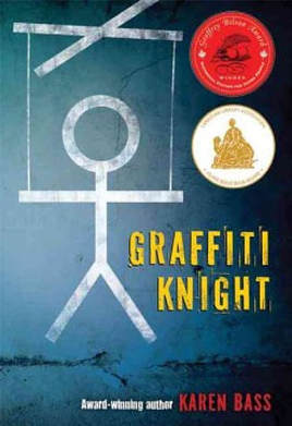 Book cover for Graffiti Knight by Karen Bass showing a white puppet