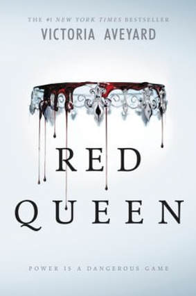Book cover for Red Queen by Victoria Aveyard showing a crown with dripping blood